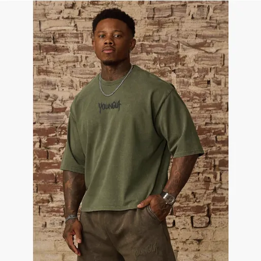 YOUNGAL新款健身衣教练运动t恤男高弹训练衣短袖健身服衣一件代发