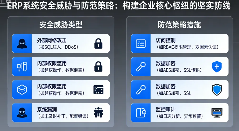 ERP系统安全威胁与防范策略：构建企业核心枢纽的坚实防线
