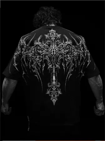 Breathedivinity美式潮牌暗黑风格运动休闲男士超大T恤棉质短袖