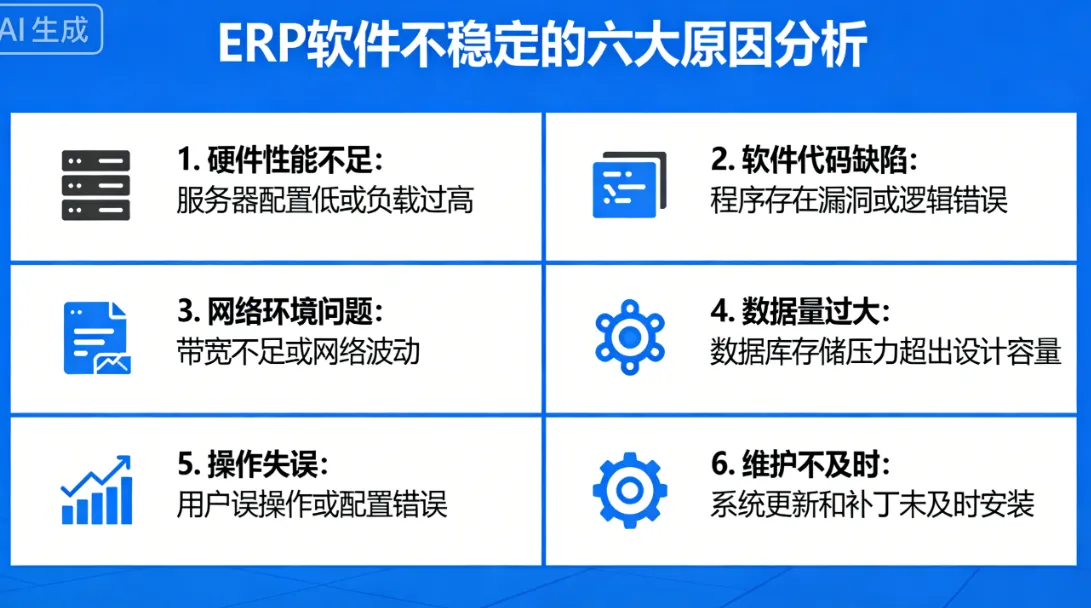 ERP软件不稳定的六大原因分析