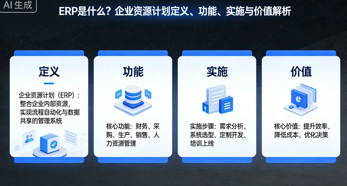 ERP是什么?企业资源计划定义、功能、实施与价值解析