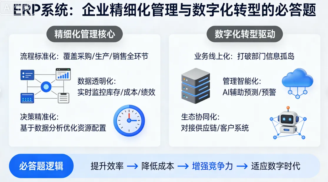 为什么说 ERP系统是企业精细化管理、数字化转型的必答题