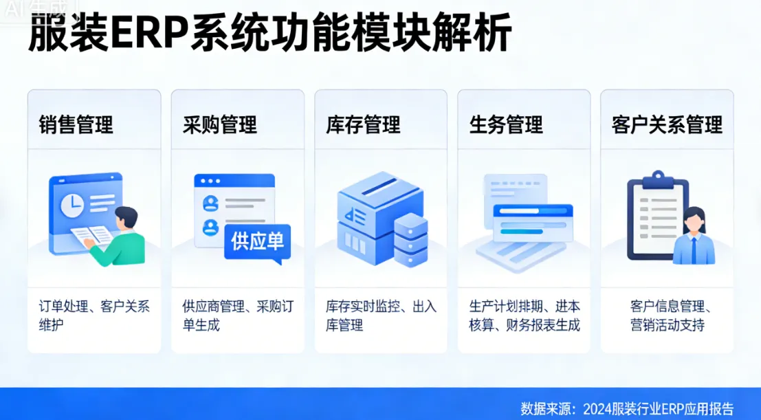 服装ERP系统主要包括哪几个功能模块？一文带你了解ERP