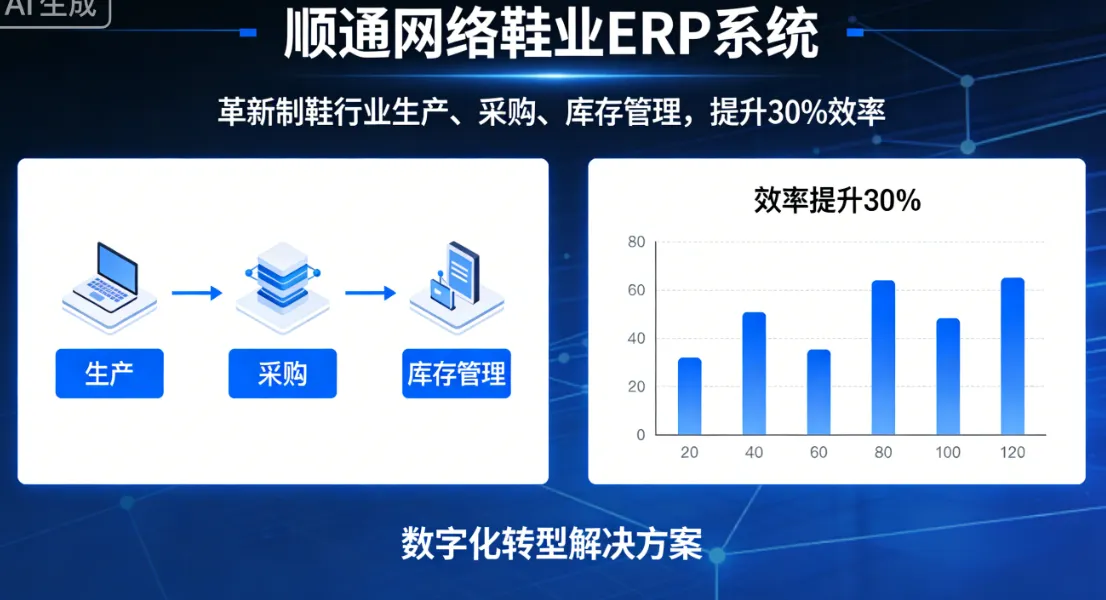 顺通网络鞋业ERP系统：革新制鞋行业生产、采购、库存管理，提升30%效率 | 数字化转型解决方案