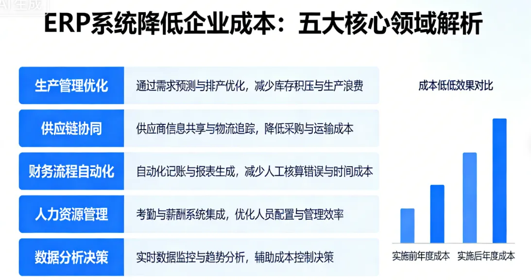 ERP系统如何降低企业成本？五大核心领域全面解析