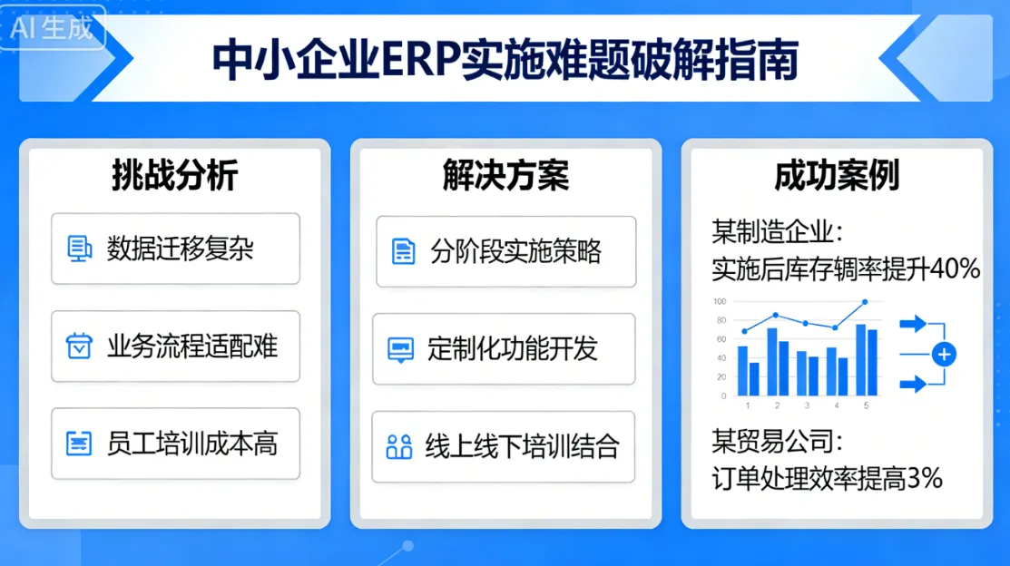 中小企业ERP实施难题破解指南：挑战分析+解决方案+成功案例