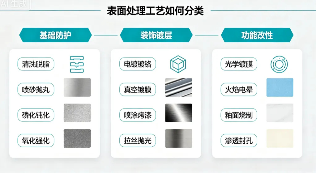 全覆盖解析:陶瓷、金属、塑料、玻璃四大材料36种表面处理工艺