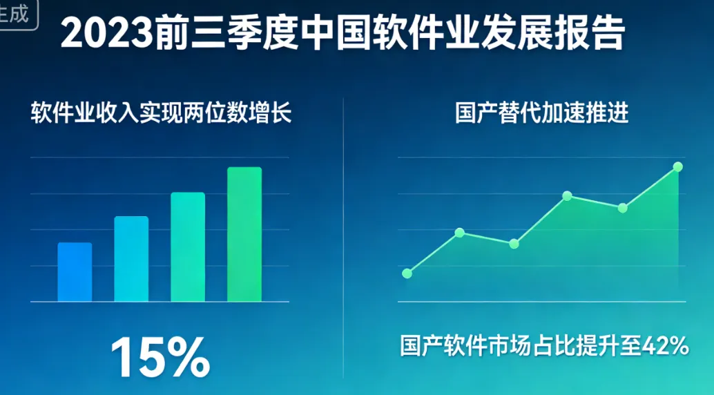 2023前三季度我国软件业收入两位数增长，国产替代加速推进