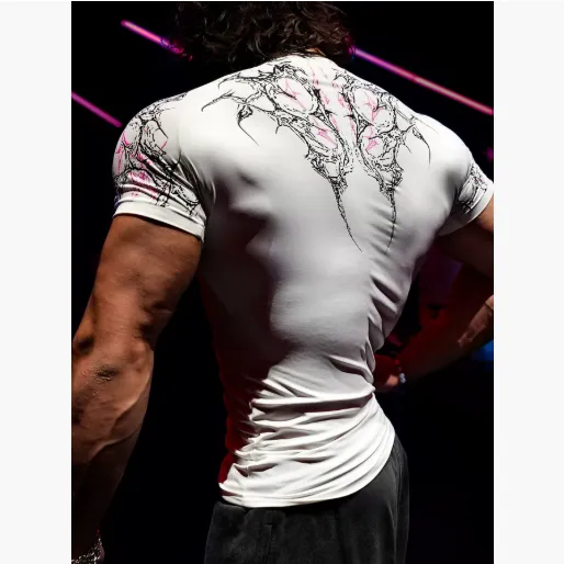 Breathedivinity 2025 男士健身衣 短袖运动健身速干紧身衣 适合