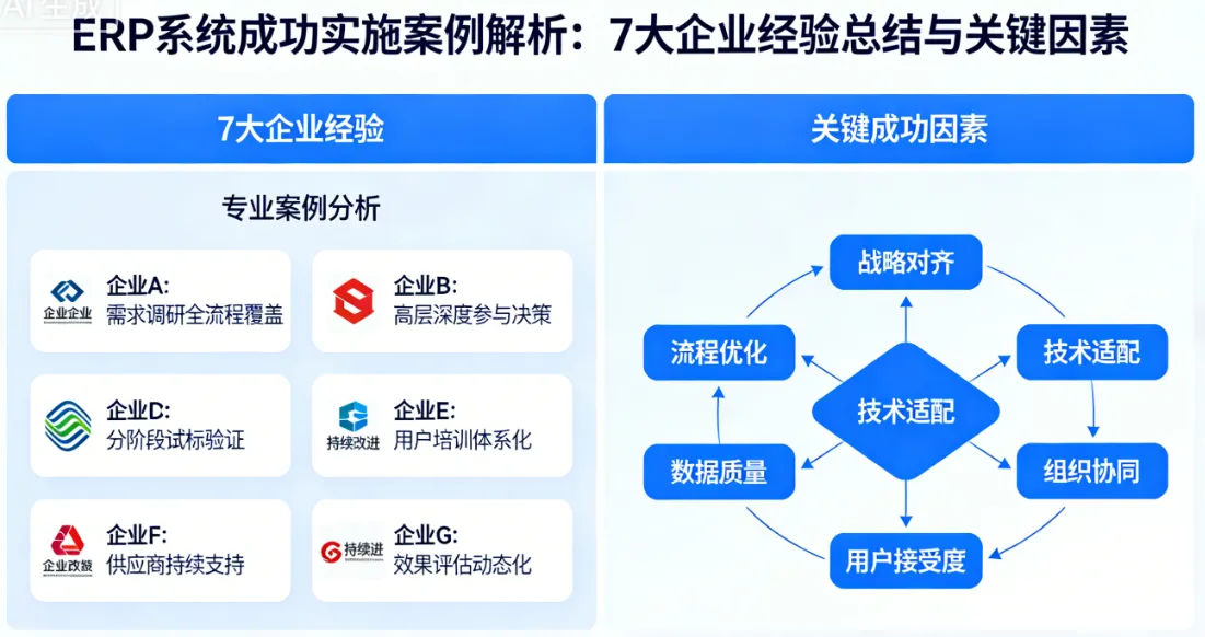 ERP系统成功实施案例解析：7大企业经验总结与关键因素