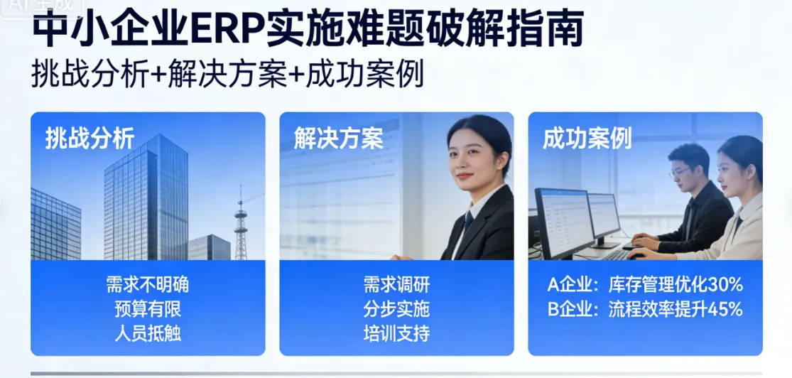 中小企业ERP实施难题破解指南：挑战分析+解决方案+成功案例