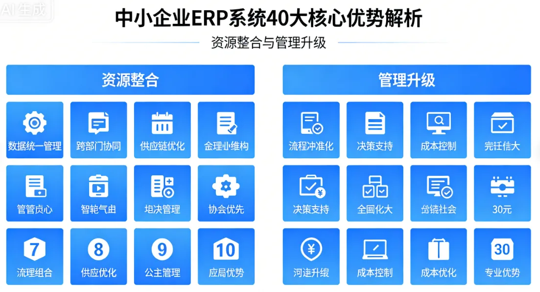 中小企业ERP系统40大核心优势解析｜资源整合与管理升级