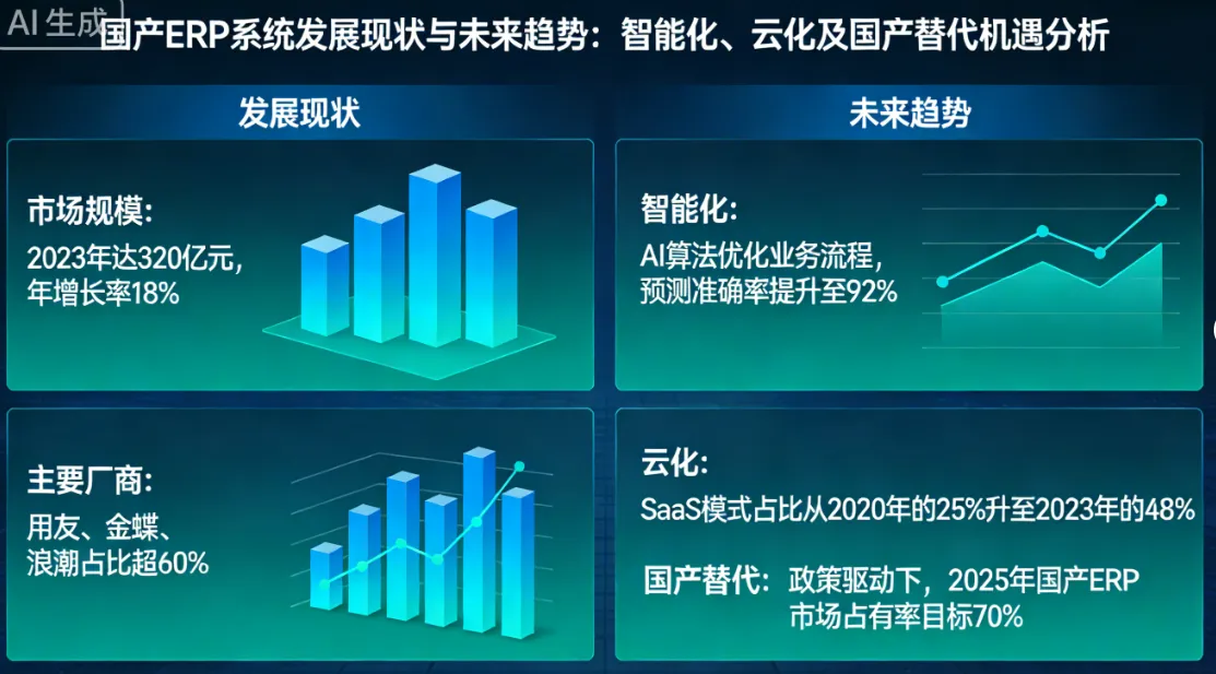 国产ERP系统发展现状与未来趋势：智能化、云化及国产替代机遇分析