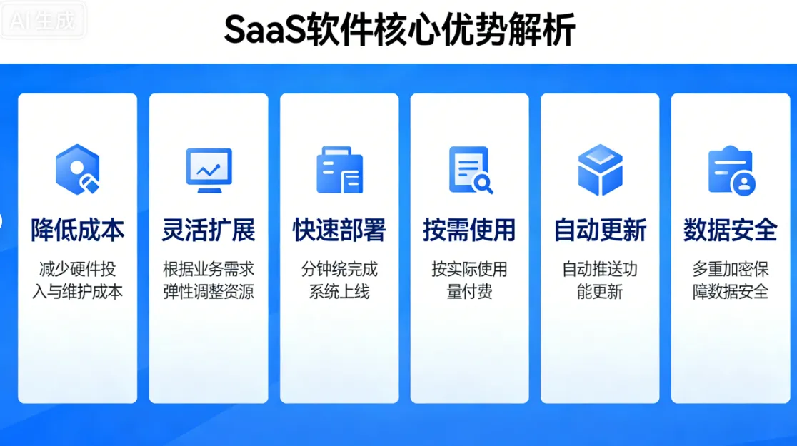 SaaS软件核心优势解析:降低成本、灵活扩展、快速部署等六大价值