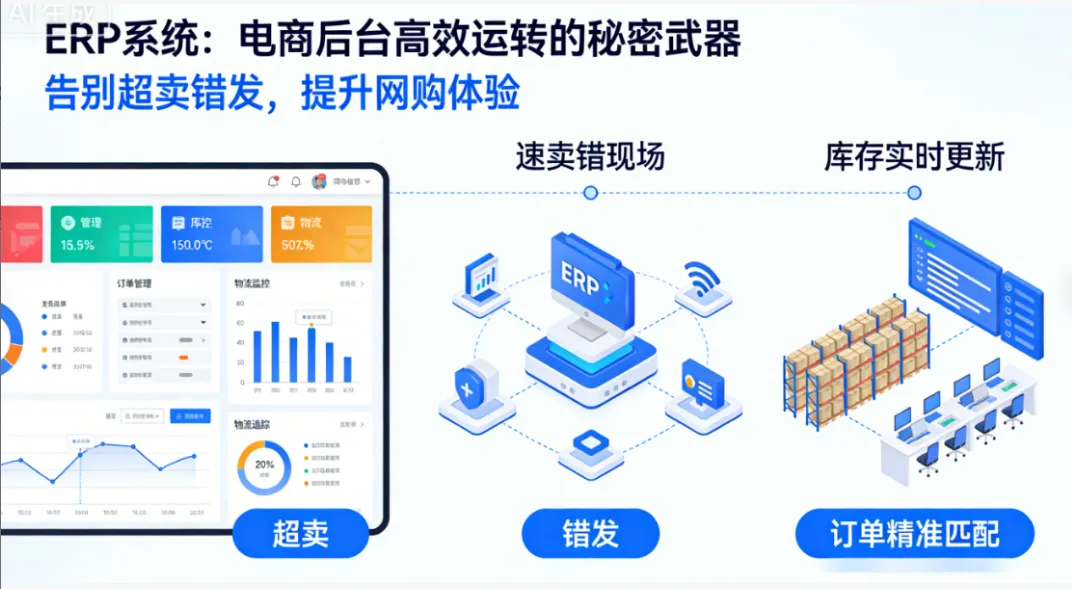 ERP系统：电商后台高效运转的秘密武器 | 告别超卖错发，提升网购体验