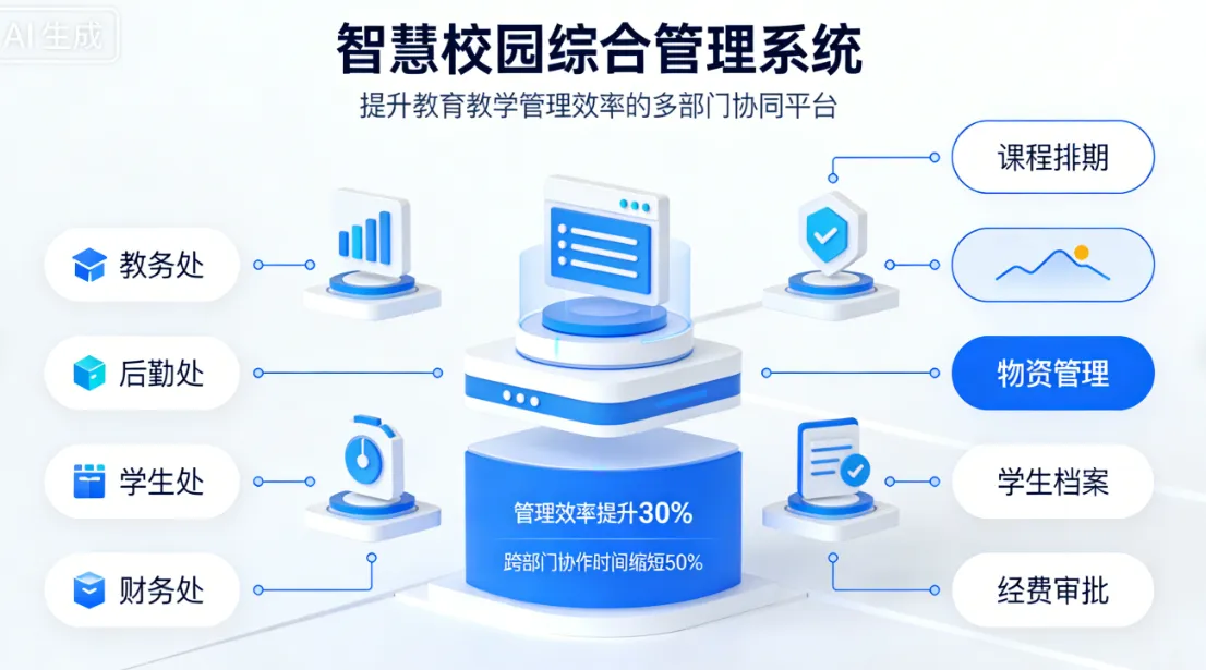 智慧校园综合管理系统 - 提升教育教学管理效率的多部门协同平台