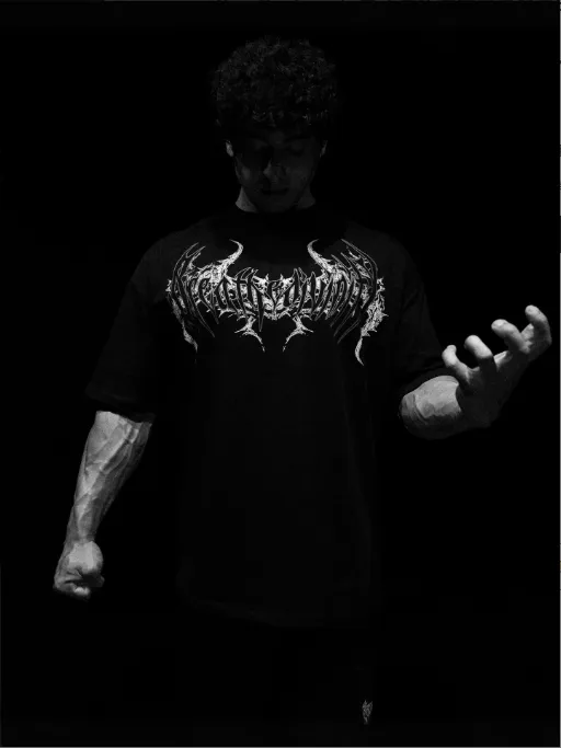 Breathedivinity美式街头潮牌暗黑风格BD宽松大码棉质男装短袖T恤