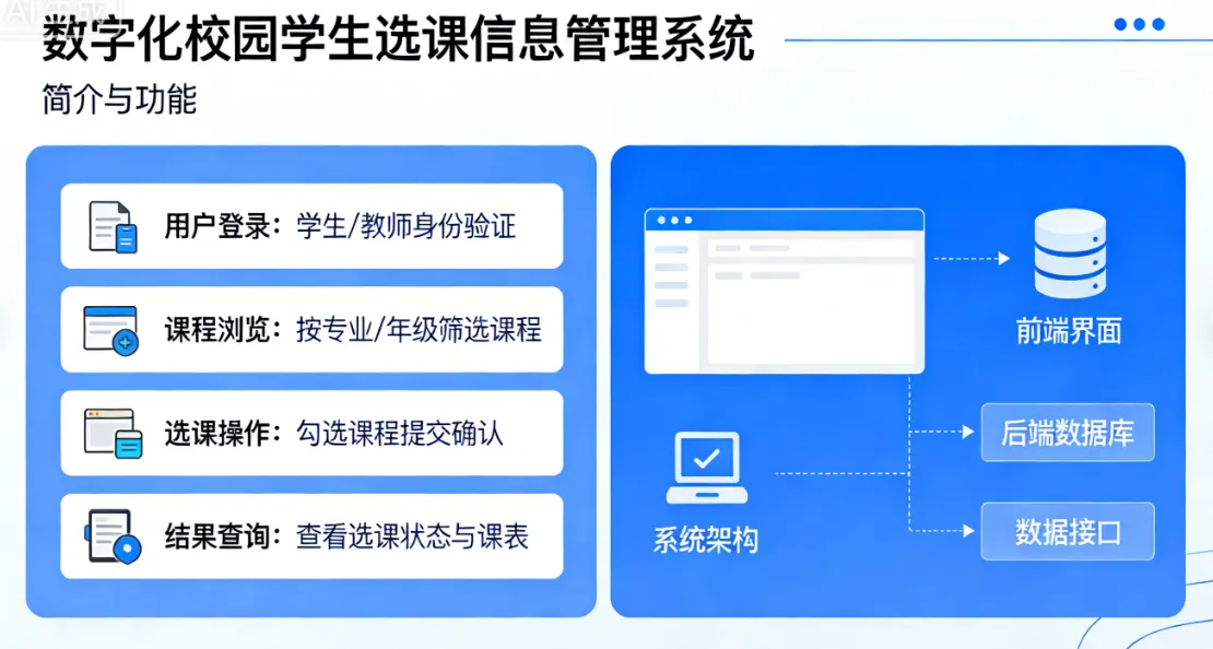 数字化校园学生选课信息管理系统 - 简介与功能