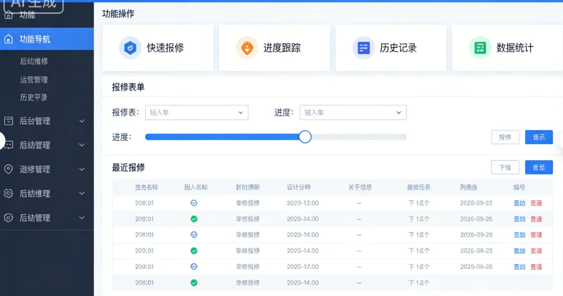 多功能通用报修管理平台后勤维修软件