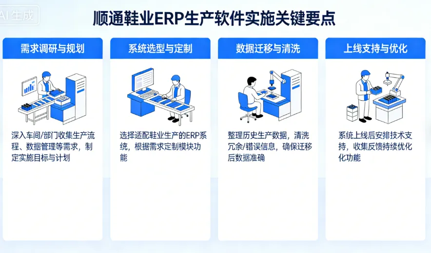 顺通鞋业ERP生产软件实施最为重要的有哪些呢？