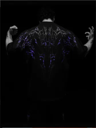 Breathedivinity美式潮牌暗黑风格运动休闲男士超大T恤棉质短袖