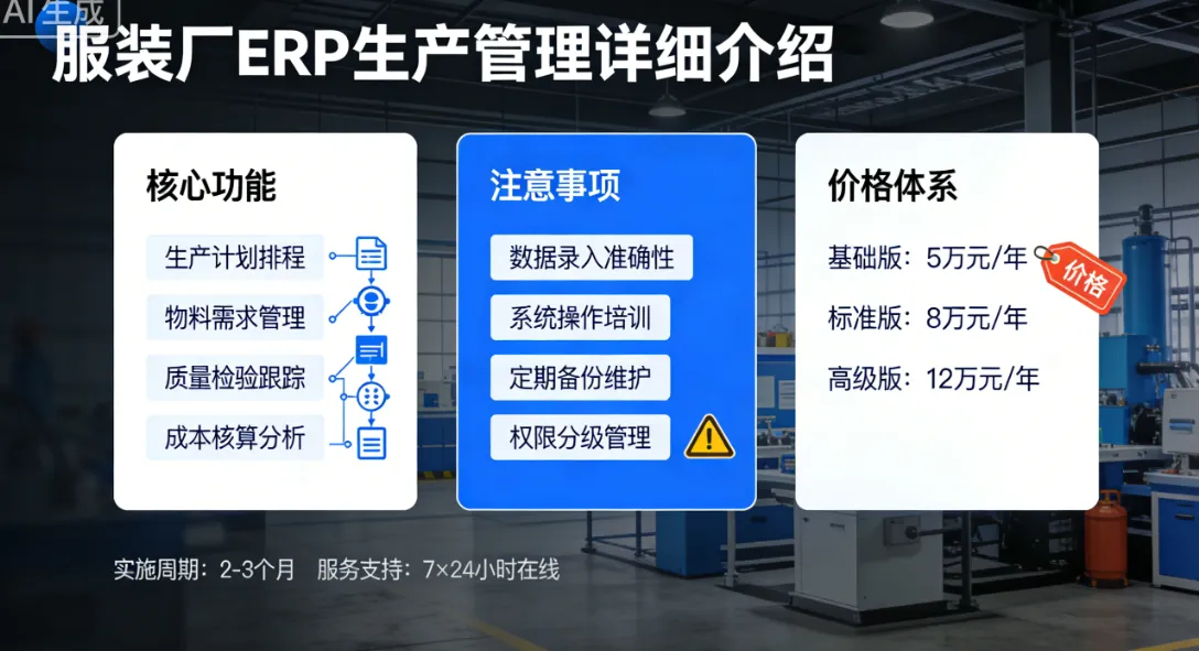 服装厂erp生产管理详细介绍【功能、注意事项、价格等】