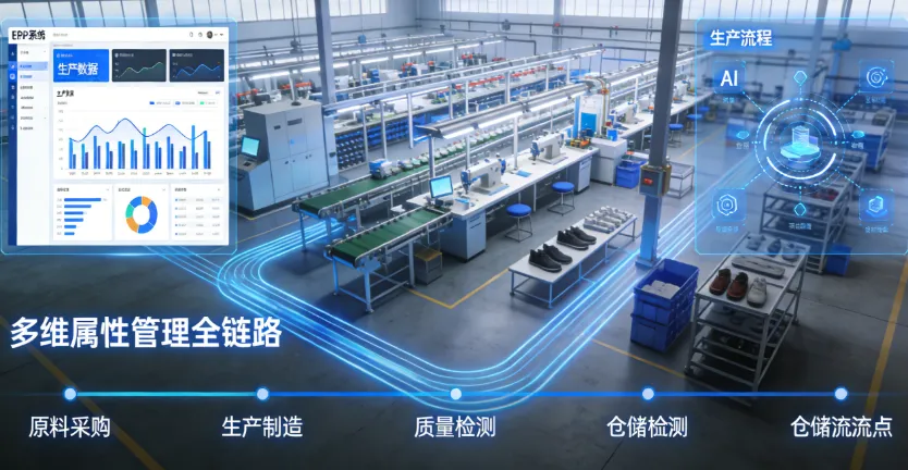 鞋服ERP系统数字化升级：多维属性管理的智能化解决方案（AI+区块链+数字孪生）