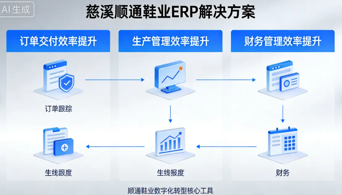 慈溪顺通鞋业ERP解决方案:提升鞋企订单交付、生产与财务管理效率
