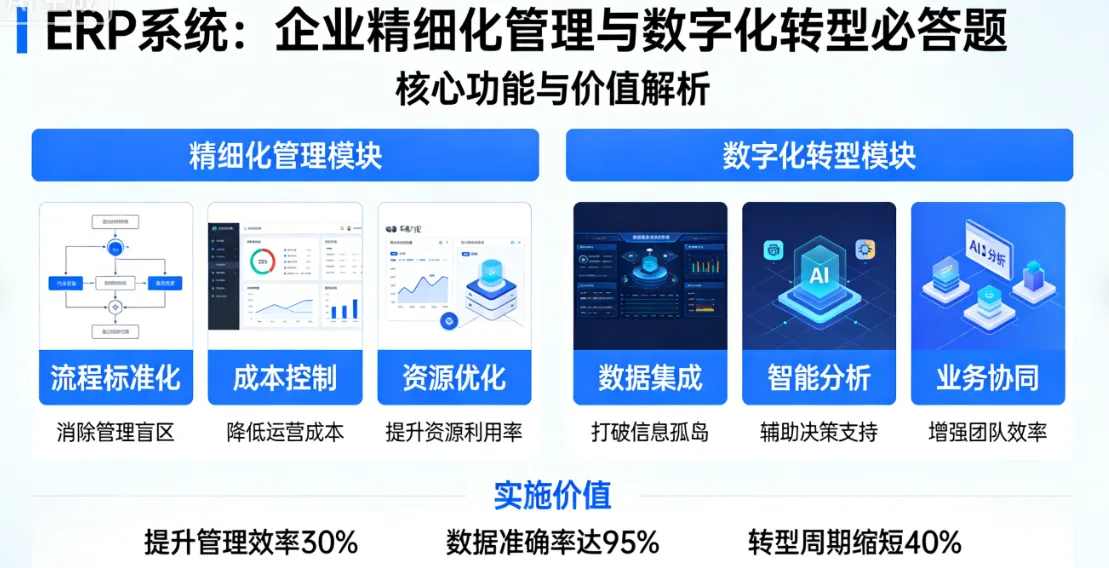 为什么说 ERP系统是企业精细化管理、数字化转型的必答题