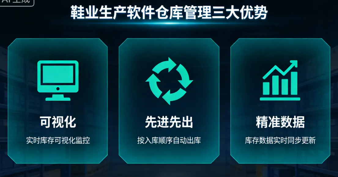 鞋业生产软件仓库管理三大优势：可视化、先进先出、精准数据