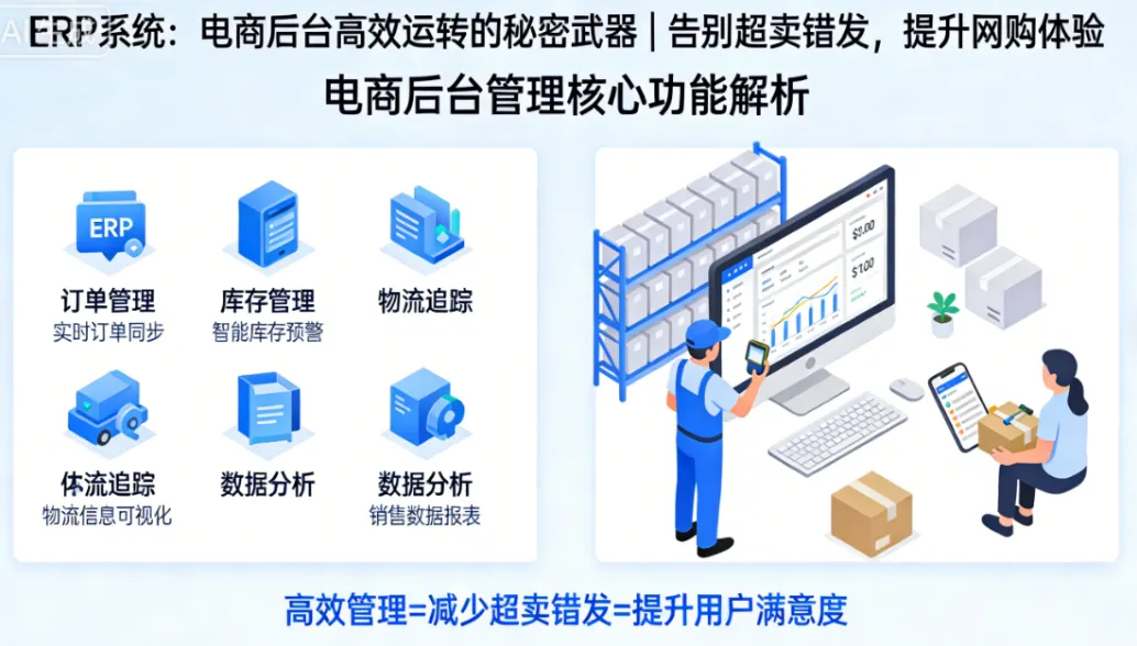 ERP系统：电商后台高效运转的秘密武器 | 告别超卖错发，提升网购体验