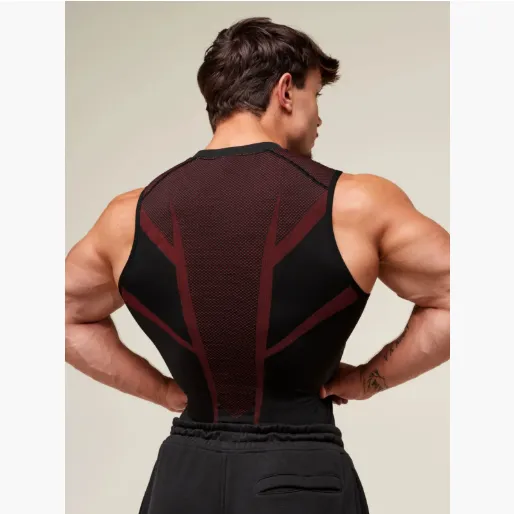 GYM新款美式印花肌肉健身背心运动透气休闲跑步无袖蓝球上衣