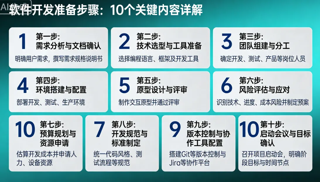 软件开发准备步骤：10个关键内容详解