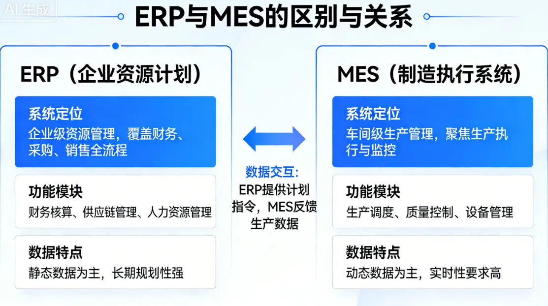 erp和mes的区别和关系