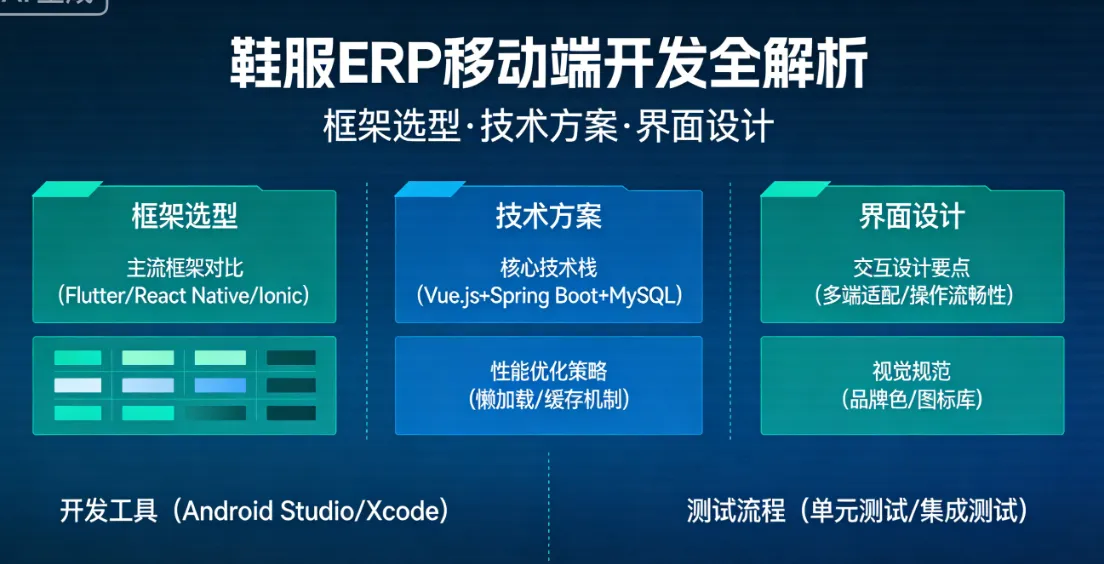 鞋服ERP移动端开发：框架选型、技术方案及界面设计全解析
