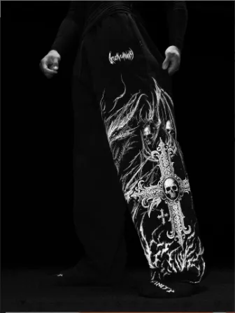 Breathedivinity美式潮牌男运动裤慢跑运动健身印花休闲直筒长裤