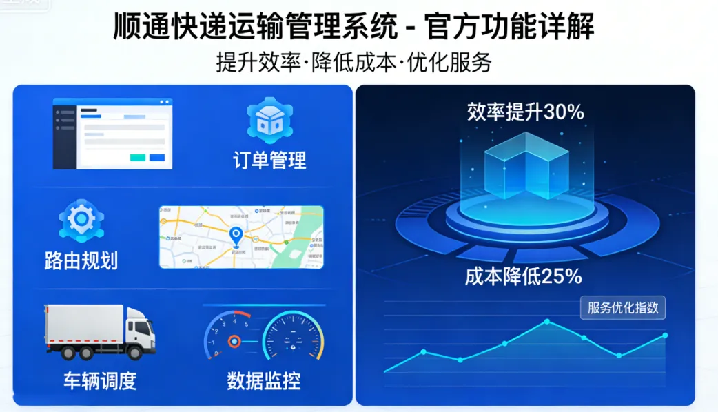 顺通快递运输管理系统 - 官方功能详解 | 提升效率·降低成本·优化服务