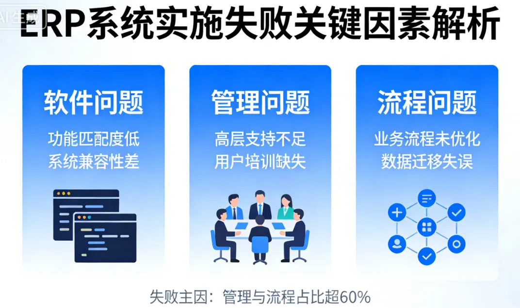 ERP系统实施失败？关键因素解析：不只是软件问题