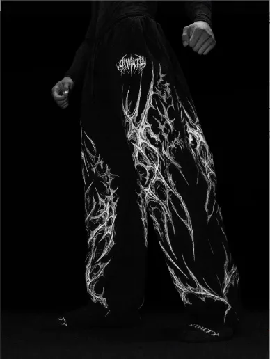 Breathedivinity美式潮牌男运动裤慢跑运动健身印花休闲直筒长裤