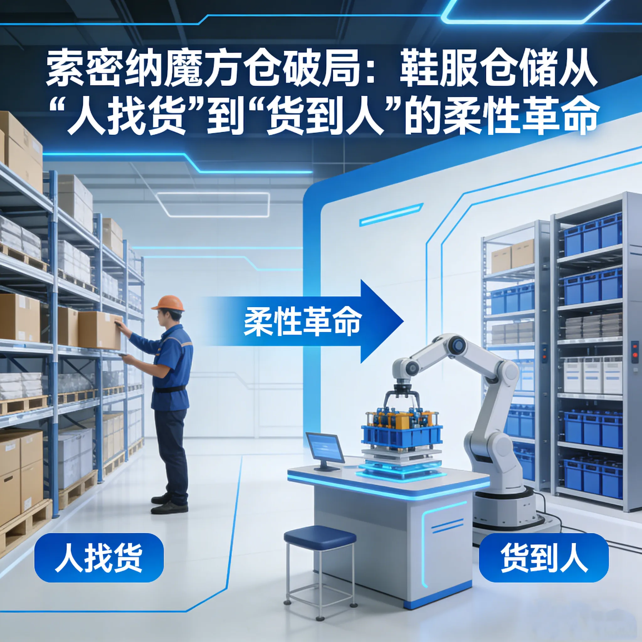 索密纳魔方仓破局：鞋服仓储从“人找货”到“货到人”的柔性革命