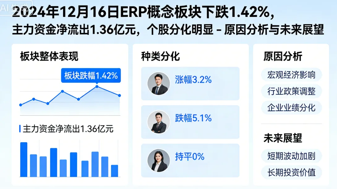 2024年12月16日ERP概念板块下跌1.42%，主力资金净流出1.36亿元，个股分化明显 - 原因分析与未来展望