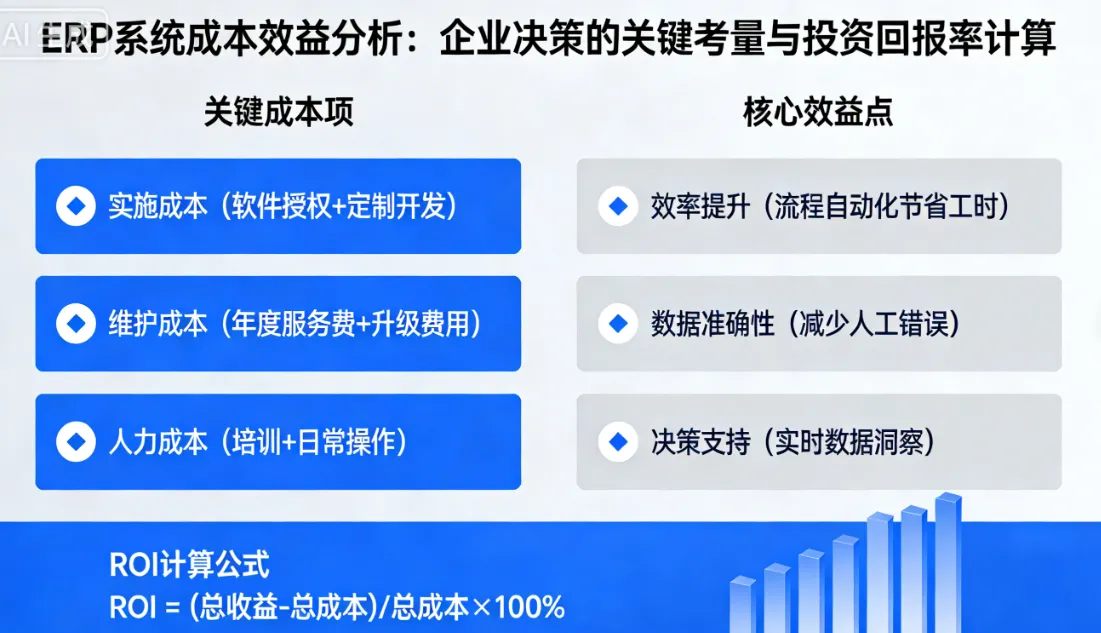ERP系统成本效益分析：企业决策的关键考量与投资回报率计算