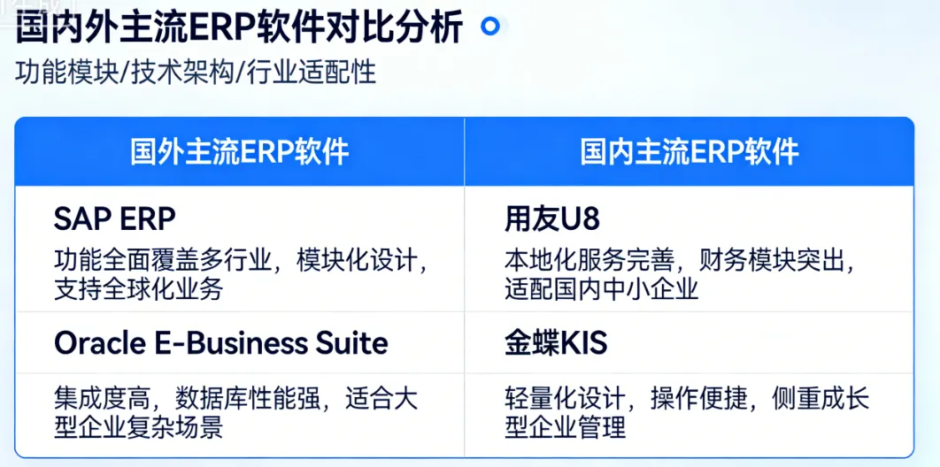 国内外主流 ERP 软件对比分析