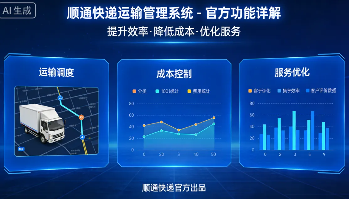 顺通快递运输管理系统 - 官方功能详解 | 提升效率·降低成本·优化服务