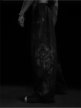 Breathedivinity美式潮牌男运动裤慢跑运动健身印花休闲直筒长裤