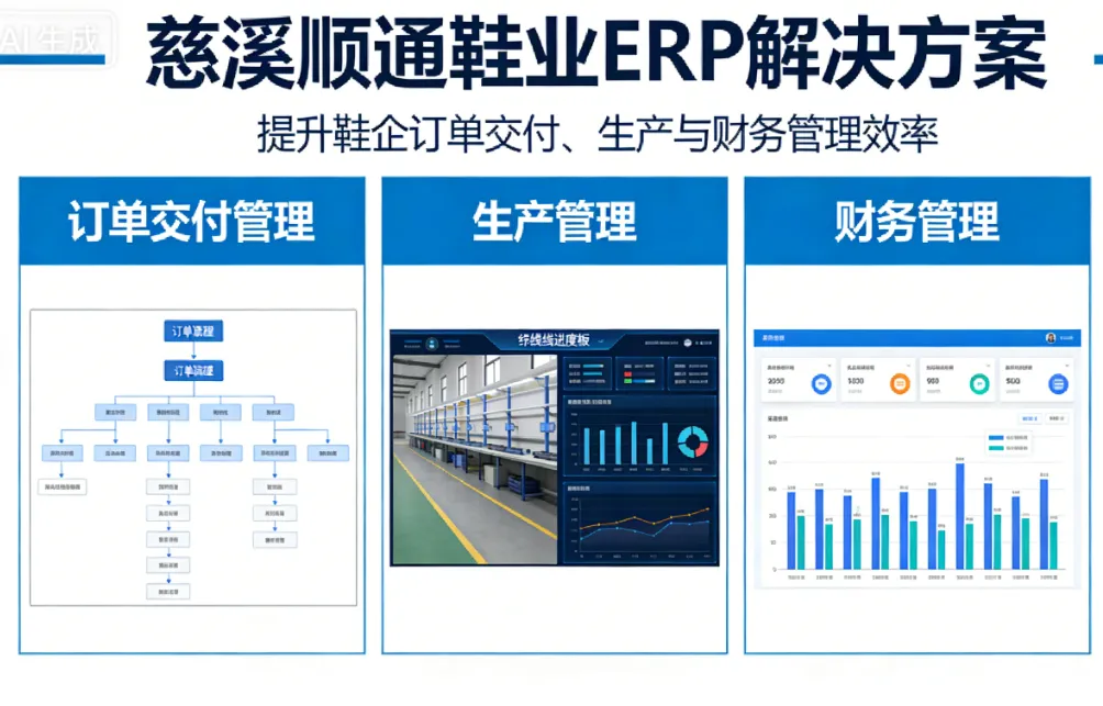 慈溪顺通鞋业ERP解决方案:提升鞋企订单交付、生产与财务管理效率