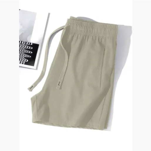 夏季新款情侣运动休闲短裤宽松透气沙滩裤高弹力冰丝男女速干短裤