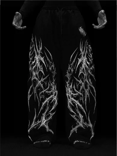 Breathedivinity美式潮牌男运动裤慢跑运动健身印花休闲直筒长裤