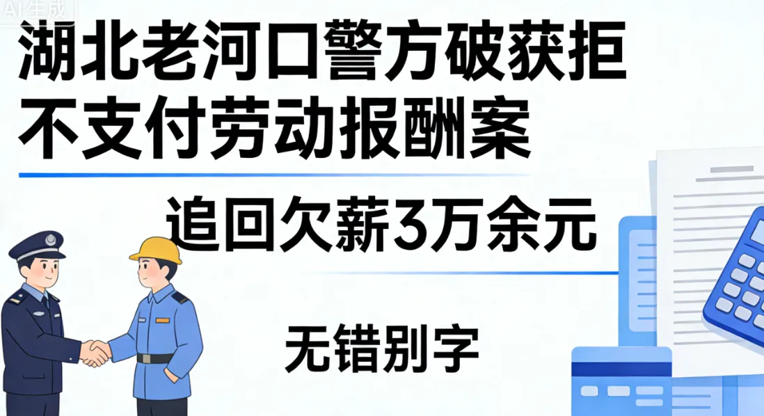 湖北老河口警方破获拒不支付劳动报酬案追回欠薪3万余元