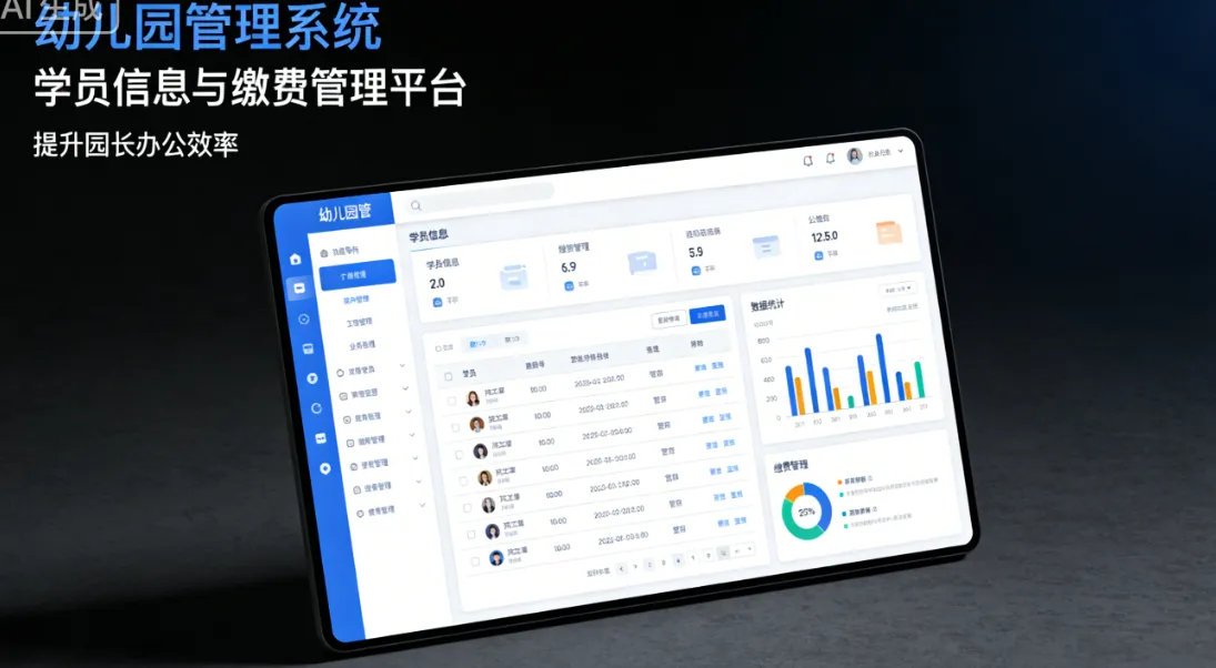 幼儿园管理系统 - 学员信息与缴费管理平台 | 提升园长办公效率